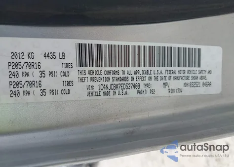 2014 Jeep Compass Sport from USA, damaged, VIN 1C4NJCBA7ED537409